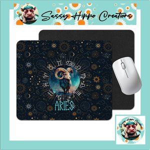Mouse Pad Aries Ram Zodiac Astrological Sign Horoscope Sublimated Anti Slip Back